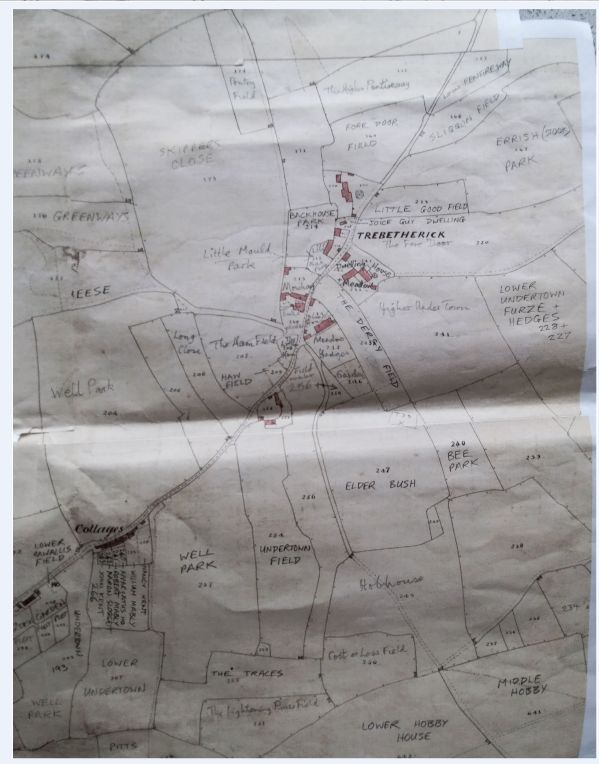1838 Tythe Map with Field Names.png